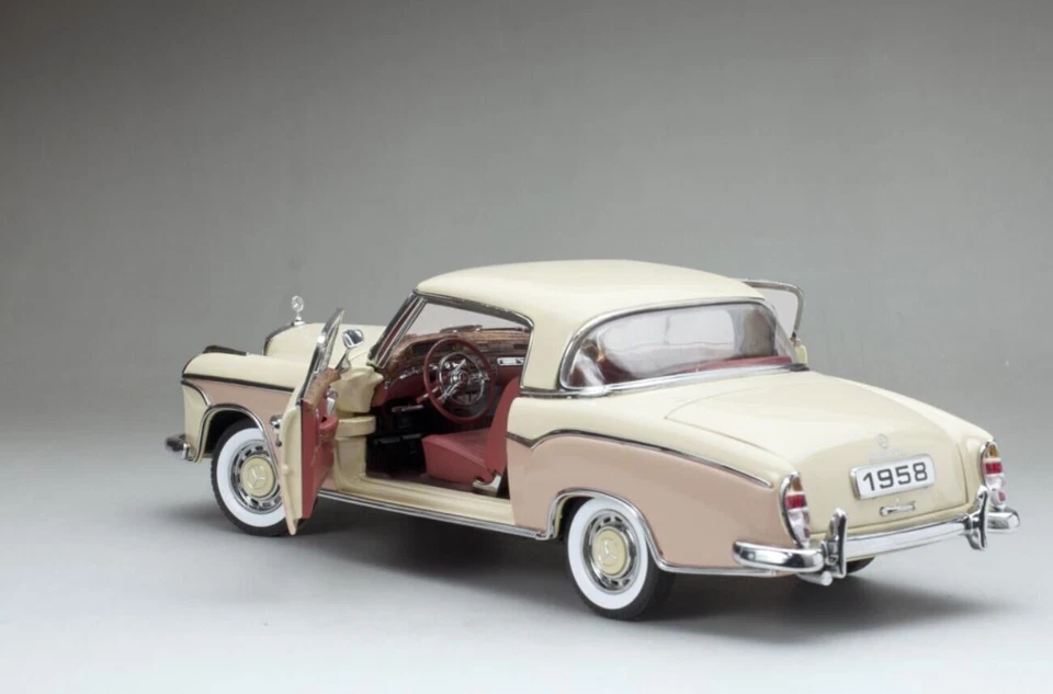 SunStar 3591 Mercedes Benz 220SE Coupe Rosa Claro/ Crema 1958 1:18 Modelo - Imagen 2 de 4