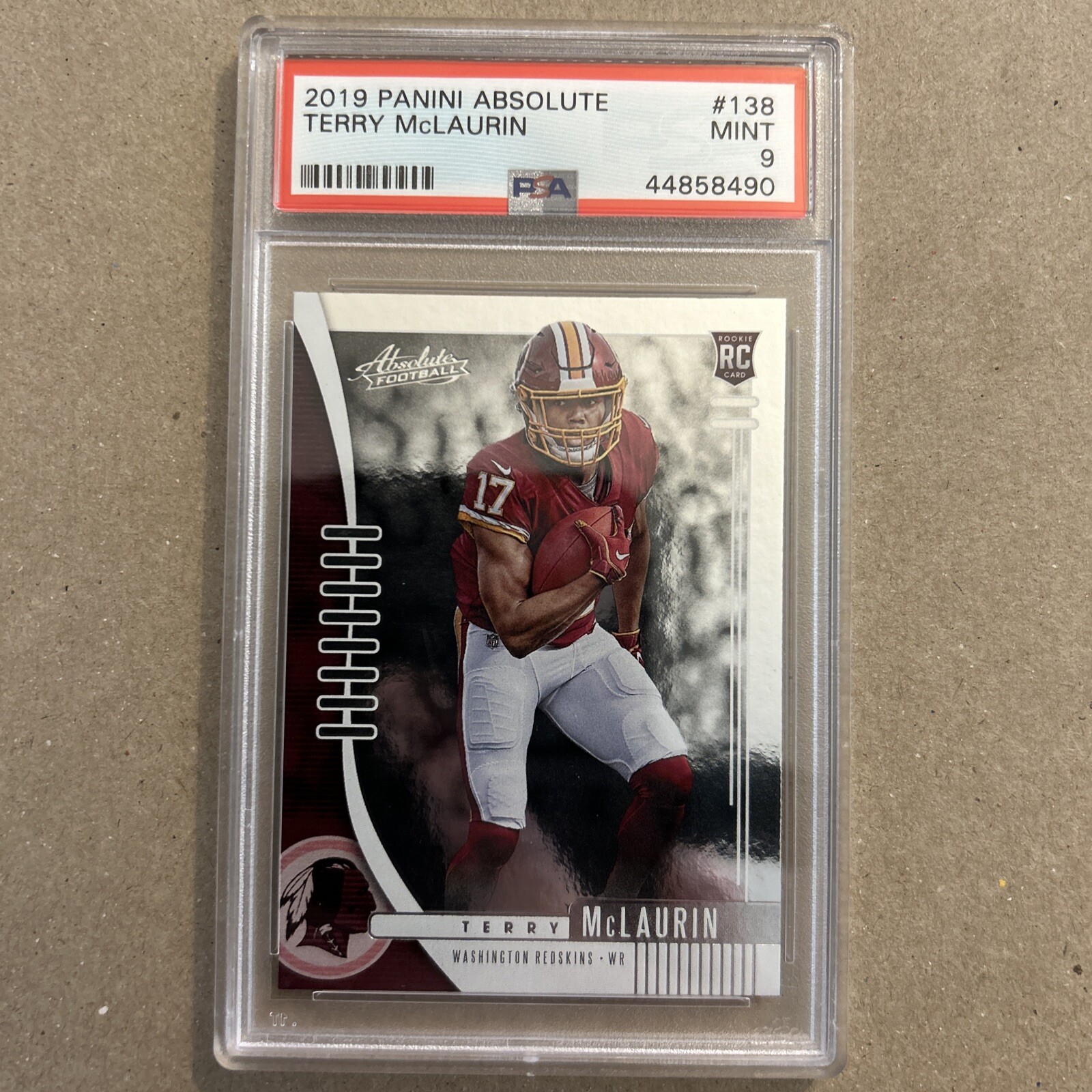 Terry McLaurin 2019 Panini Absolute Football #138 PSA 9 MINT Rookie RC