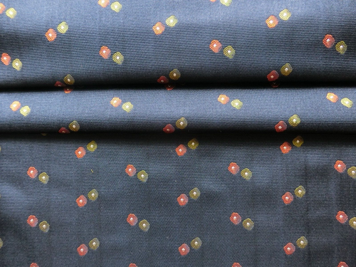 Tela de seda brocado jacquard italiano degradado premium azul oscuro 84x70 cm - Imagen 3 de 17