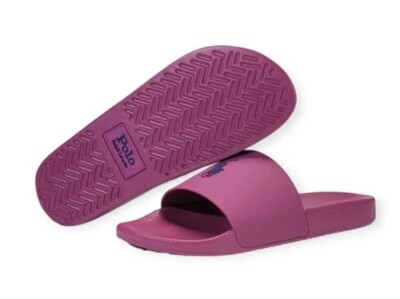 New Polo Ralph Lauren Signature Pony Slide Purple Casual