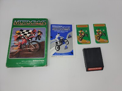 Vintage Mattel Intellivision MOTOCROSS Video Game Singapore Cartridge Box Manual