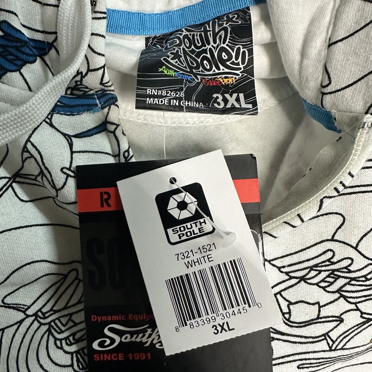 SMAPTシャツ NWT Vintage Y2K Southpole Colorful Shoes AOP Hoodie 3XL Skater