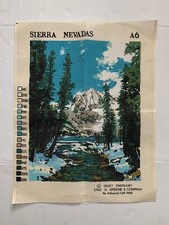 Vtg Needlepoint Canvas Tapestry Sierra Nevadas California A6 Vtg Eric Greene