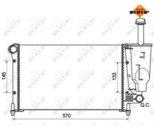 Radiator, Engine Cooling Economy Class NRF 53128A for Fiat