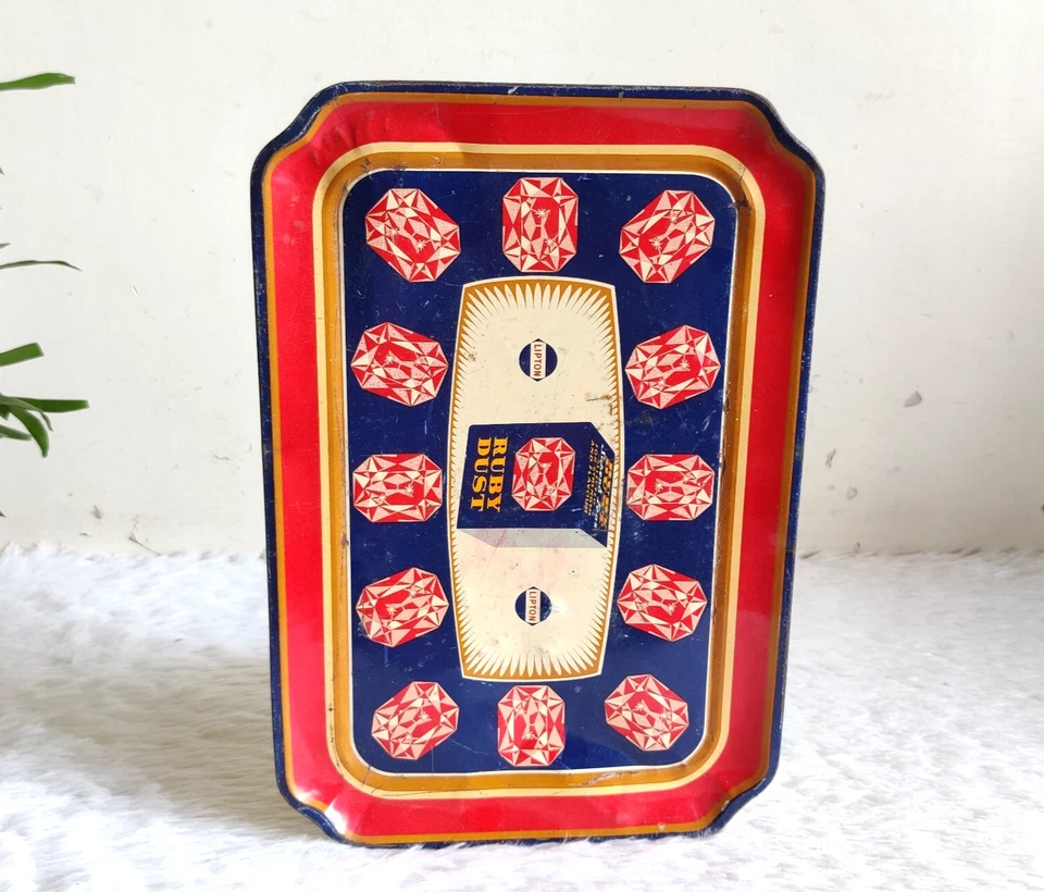 Vintage Lipton Tea Ruby Dust Advertising Tin Tray Retro Farm Decor Boho TR189 - Image 4 of 4