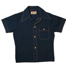Vintage1970s Boys Shirt, JCPenney Button Up Short Sleeves. Retro. Sz. 5