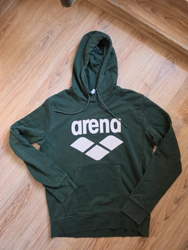 Sudadera con Capucha Arena Sport Mujer Hombre Talla S Caqui Verde Gráfico Logo Jersey