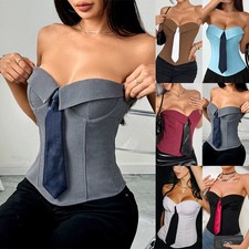 Sexy Ladies Boob Tubes Vest Tops Shirts Corset Summer Low Cut Cami Tank Bustiers