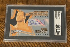 2006 Topps Chrome WWE Heritage - Authentic Chromograph Chris Benoit (AU) SGC
