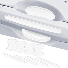 8Pcs Reflective Car Door Handle Bowl Sticker, Car Door Handle White 8Pcs