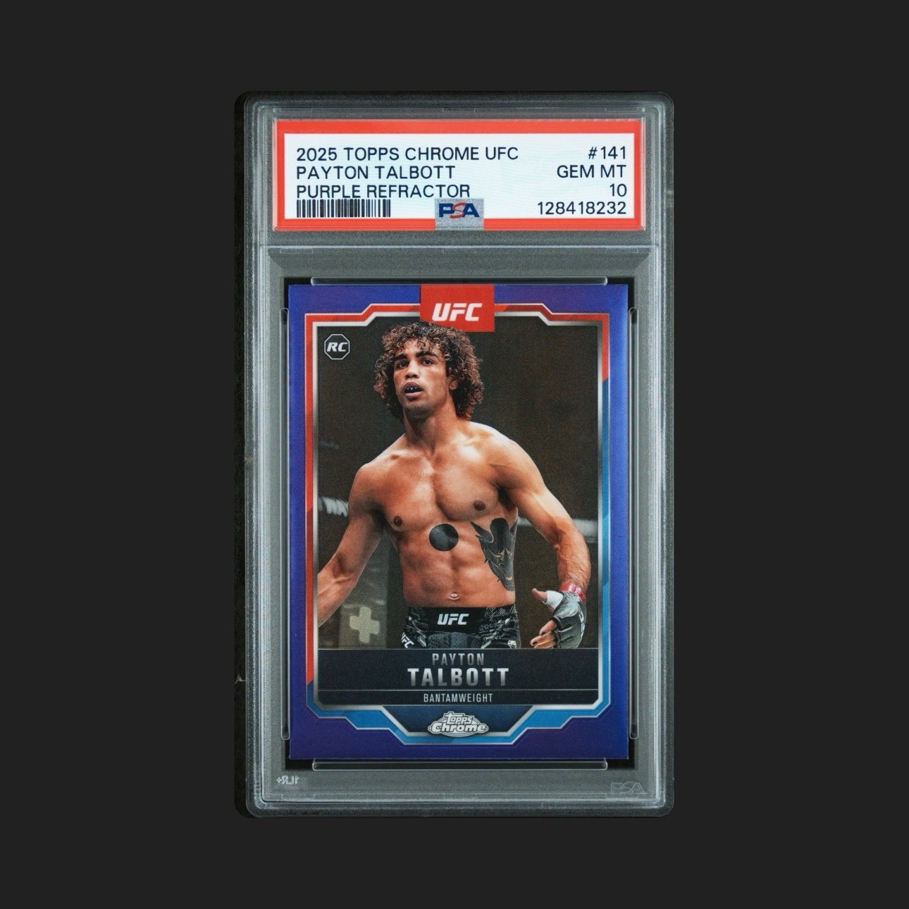 2025 Topps Chrome UFC #141 Payton Talbott Rookie Purple Refractor  POP 1🔥