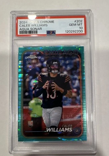 2024 Topps Chrome - Rookies Caleb Williams #202 Aqua Sonar Refractor /199 (RC)