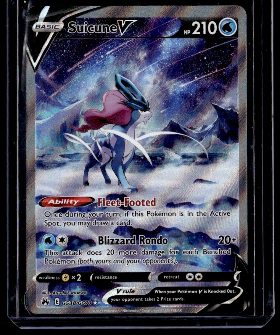 Suicune V GG38 Crown Zenith Galarian Gallery English Pokemon Card