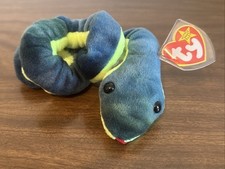 Ty Beanie Babies "Hissy" The Snake 1997 Plush Toy New Original Tag