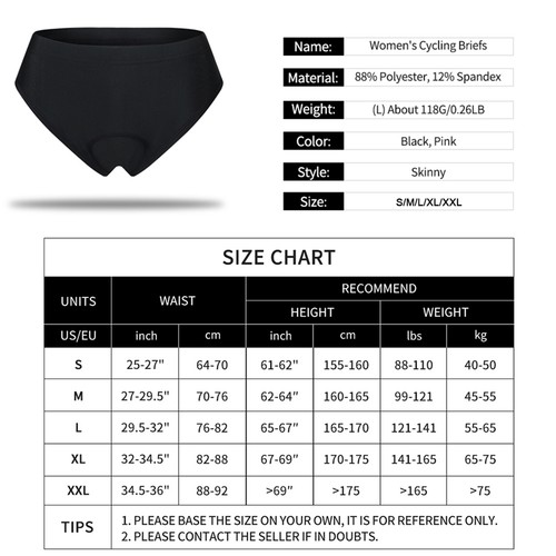 Pink M Women Cycle Underwear Gel Padded Bike Shorts Briefs Under HOT - Bild 15 von 24
