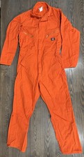Dickies Vintage Orange Coveralls Size 42 Reg. Utility Long Sleeve Workwear.