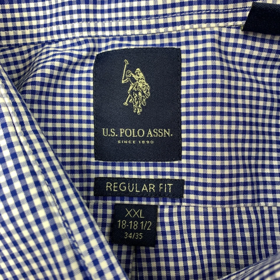 US Polo Assn. Camisa de vestir de ajuste regular para hombre manga larga a cuadros búfalo 18-18,5 Foto 3 de 4