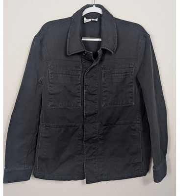 AX Armani Exchange Men Black Utility Jacket Cotton Button Up Size L