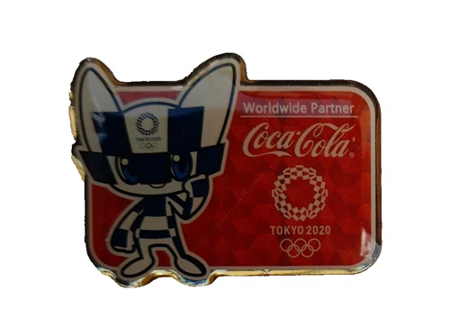 TOKYO 2020 OLYMPIC COCA COLA WORLDWIDE PARTNER MIRAITOWA MASCOT PIN BADGE