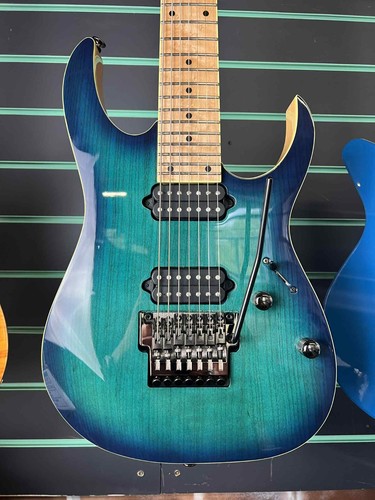 Ibanez Prestige RG752AHM Nebula Green Burst 2017 7-String Electric Guitar - Picture 4 of 14