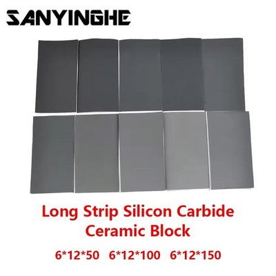 1PC SIC 6*12mm Long Strip Silicon Carbide Ceramic Block Pressless Sintering