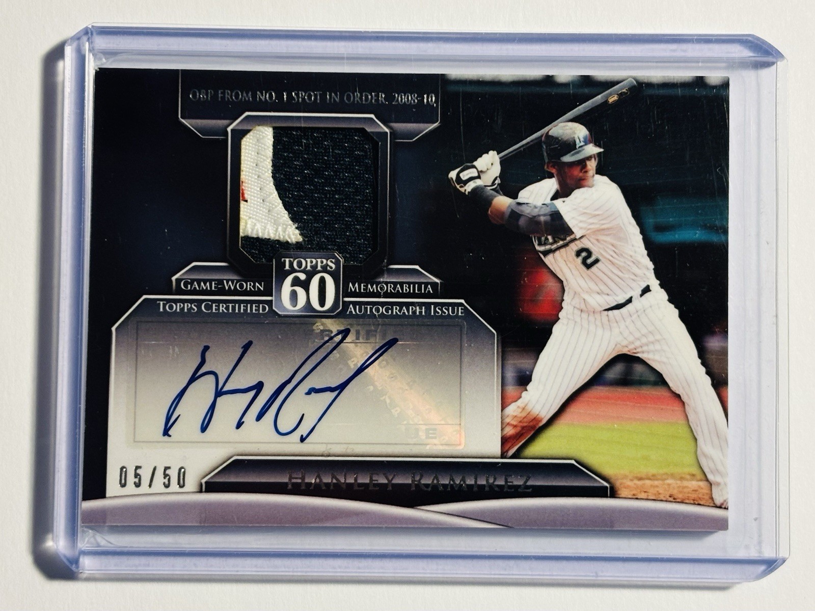 Hanley Ramirez Autograph Game-Worn Jersey #/99 2011 Topps 60 Florida Marlins