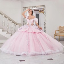 Quinceanera Dresses for Girl Off the Shoulder Rhinestones Appliques Ruched 15th