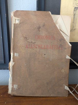 Antique German Vellum - Fraternal Order History -CHRONICA ALLSCHLARAFFIAE- 