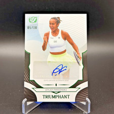 2025 Topps Triumphant Tennis Leylah Fernandez Auto 9/10 Green Foil