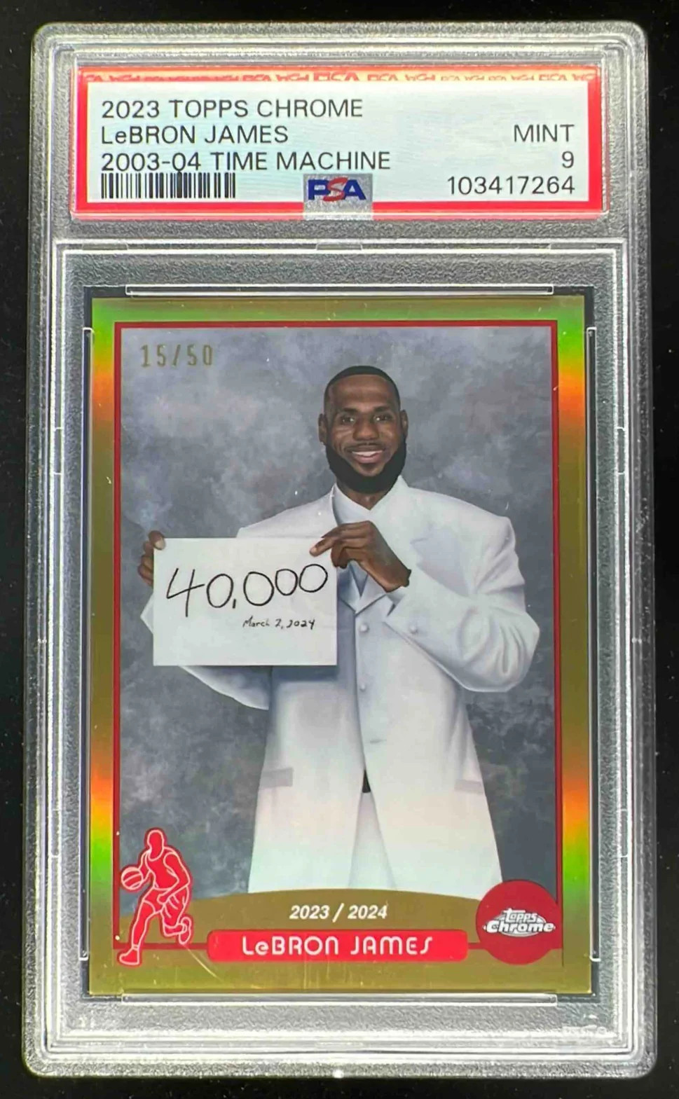 2023-24 Topps Chrome 2003-04 Time Machine Lebron James /50 PSA 9