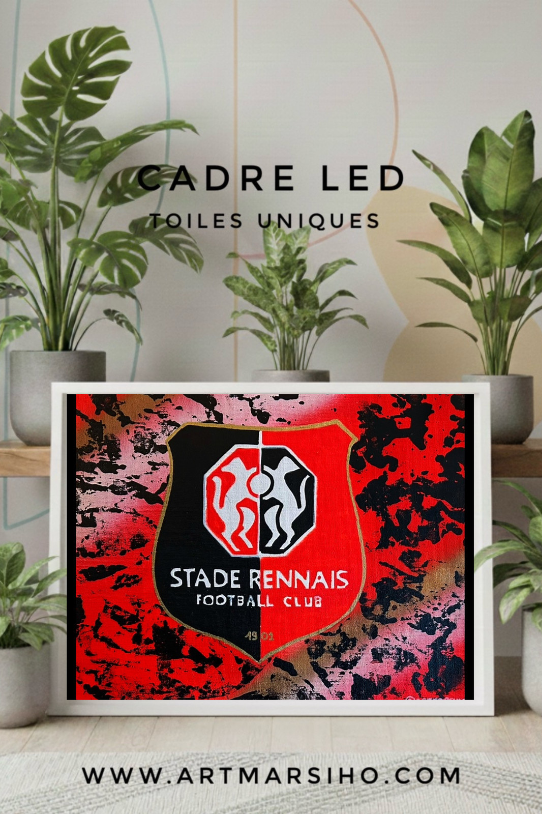 Maillot Stade Rennais rouge et noir pour adulte en polyester respirant