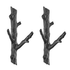 Danya B. Double Cast Iron Tree Branch Coat Hook 2-Piece Set  Wall Mounted 