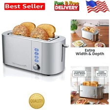 4-Slice Extra Wide Long Slot Toaster - 6 Toast Settings for Perfect Results