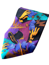 The Beatles Vintage Abstract Pattern Silk Neck Tie Made In USA 55.5 x 4