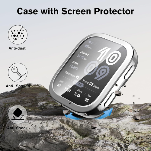 3 Packs Screen Protector Case Compatible with Amazfit Bip 6, Soft TPU Plated Bum - Picture 3 of 8