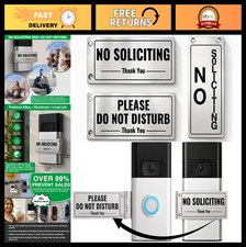 Universal Metal Doorbell Cover - No Soliciting & Do Not Disturb Sign, Easy Insta
