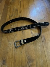 Retro 80 s Black Suede Belt W Silver Rivets 38.5