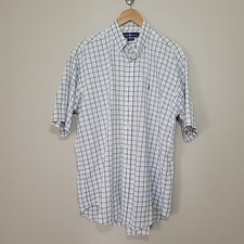 Vintage Polo Ralph Lauren Blaire Check Plaid Button Shirt Mens Sz L Seersucker