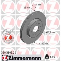 Zimmermann 2X Bremsscheibe Vorne Ø280 Mm FüR Hyundai I20 GB 1.2 1.4 IB 1.0