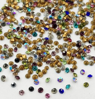 300 Vintage Preciosa Crystal 2mm. To 3mm. Tiny Rhinestones - Jewelry Repair J52