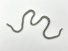Antique Solid Sterling Silver Curb Link Double Albert Pocket Watch Chain