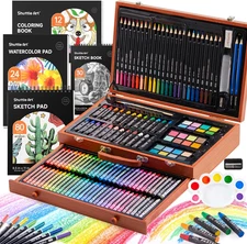 149 Piece Deluxe Art Set, Art Supplies in Wooden Case, Painting Drawing Art Kit 