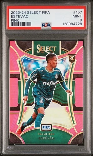 2023-24 PANINI SELECT FIFA #157 ESTEVAO PINK /75 🔥 PSA 9 🔥 ROOKIE