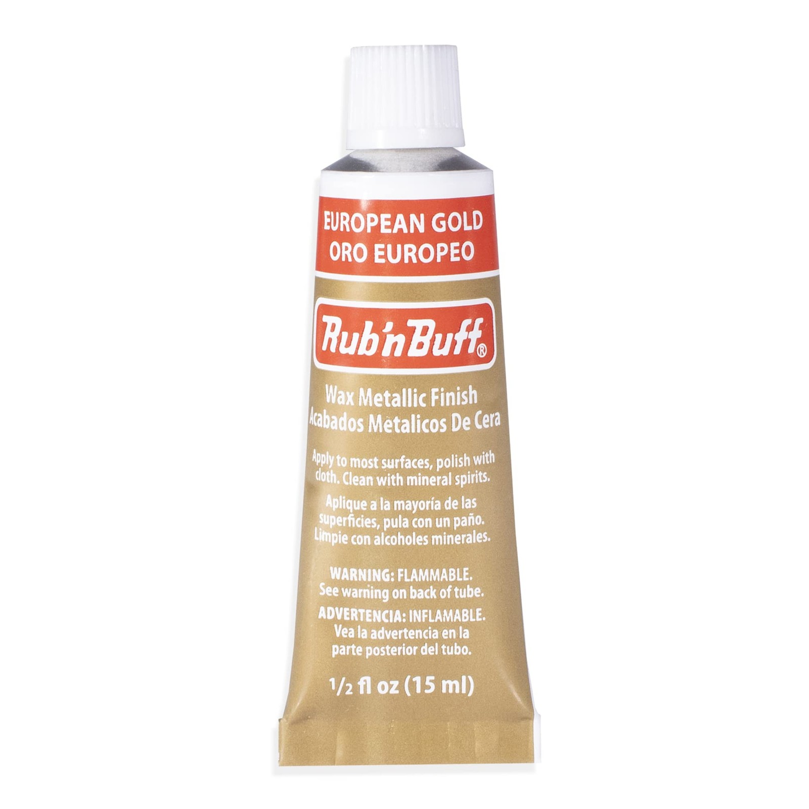 AMACO Rub n Buff Wax Metallic Finish - Rub n Buff European Gold 15ml Tube -