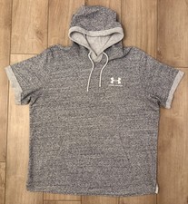 Under Armour UA Rival Terry Short Sleeve Hoodie Pullover-Men's XXL-Gray