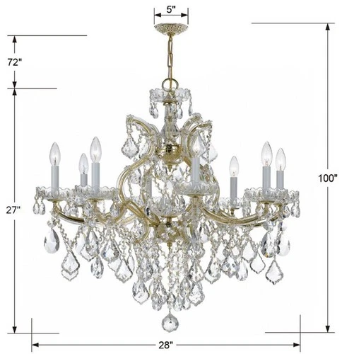 Crystorama Maria Theresa 28"W Gold 9-Light Crystal Chandelier - Picture 5 of 5