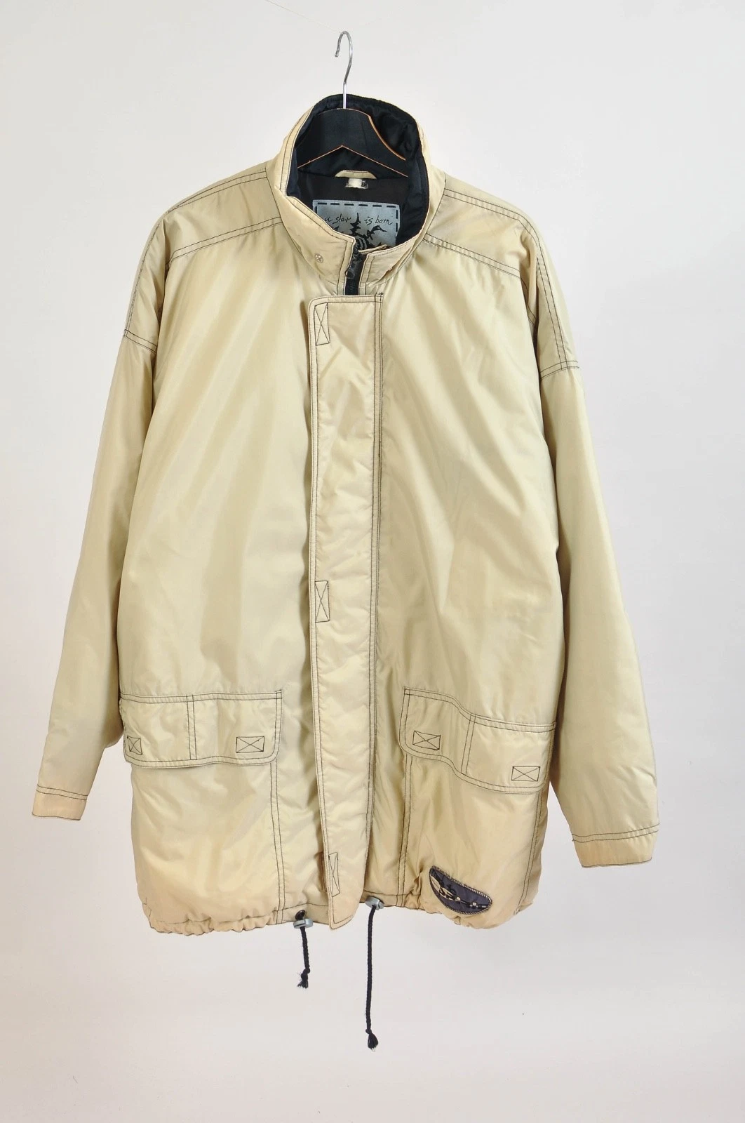 Vintage 90s Beige Lined Windbreaker Jacket – Magic Venture