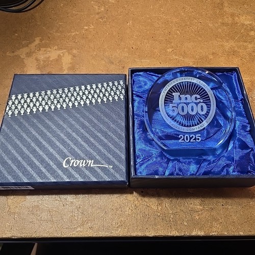 INC 5000 2025 Award Trophy For Fastest Growing Companies