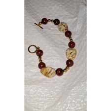 A Jasper Gemstone Women's Bracelet Dragon's Blood Natural Earthy Healing