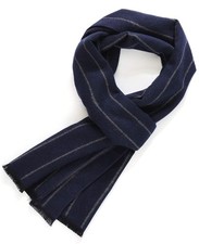 Mens Long Winter Scarf Warm Soft Navy Knit Scarf for Cold Weather